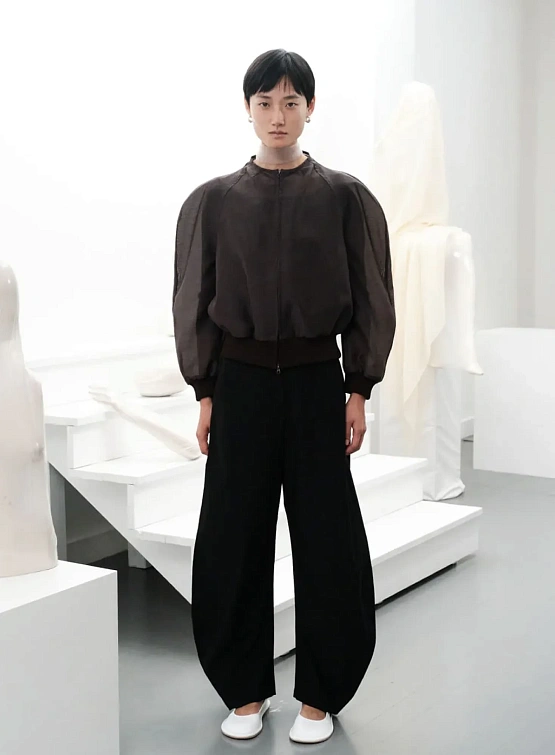 Женский кардиган AMOMENTO Mock Neck Organza Charcoal