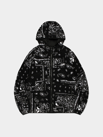 Двусторонняя флисовая куртка LMC Italic Jqd Boa Fleece Rvsb Hooded Jacket Black