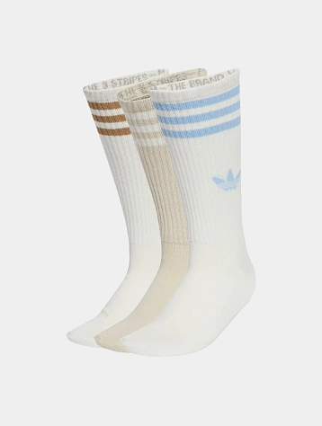 Носки adidas Originals 3-Stripes High Crew Off White
