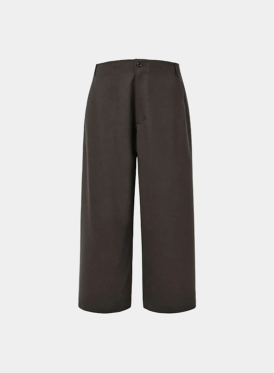 Брюки AMOMENTO Wool Wide Pants Dark Brown