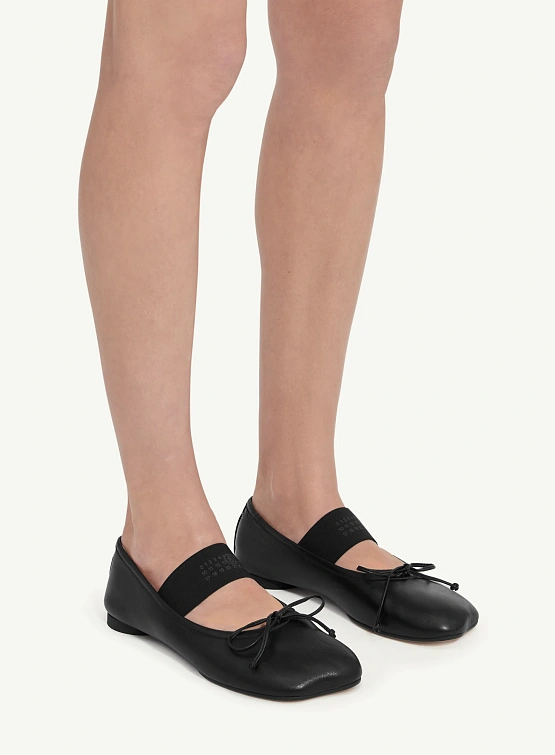 Женские балетки MM6 Maison Margiela Anatomic Ballerinas Black