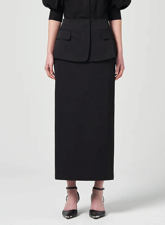 Женская юбка JUUN.J Jacket Layer Long Slit Skirt Black