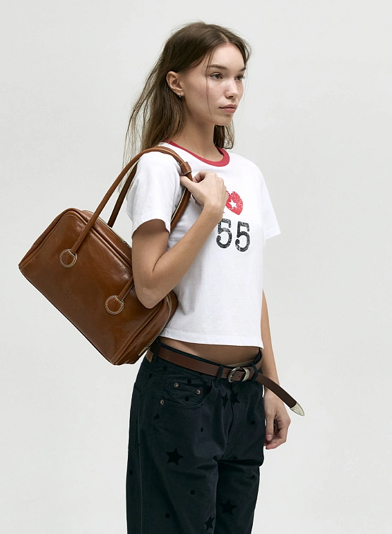 Женская сумка MARGESHERWOOD Soft Boston Brown Crinkle