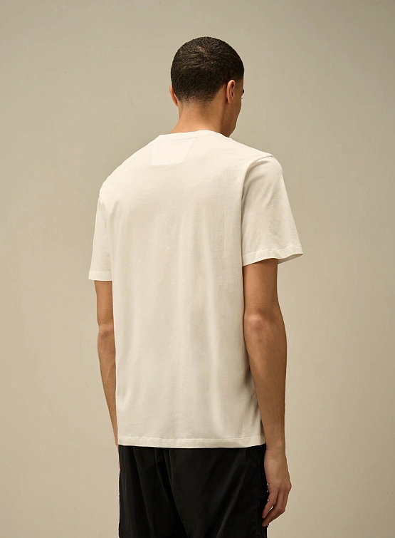 Футболка C.P. Company 30/1 Jersey Logo Patch Gauze White