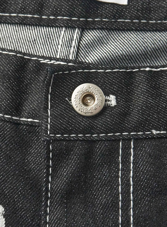 Джинсы JUNTAE KIM Printed Trompe L'oeil Trousers Black