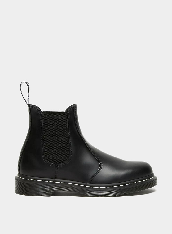 Женские челси Dr. Martens 2976 White Stitch Leather Black
