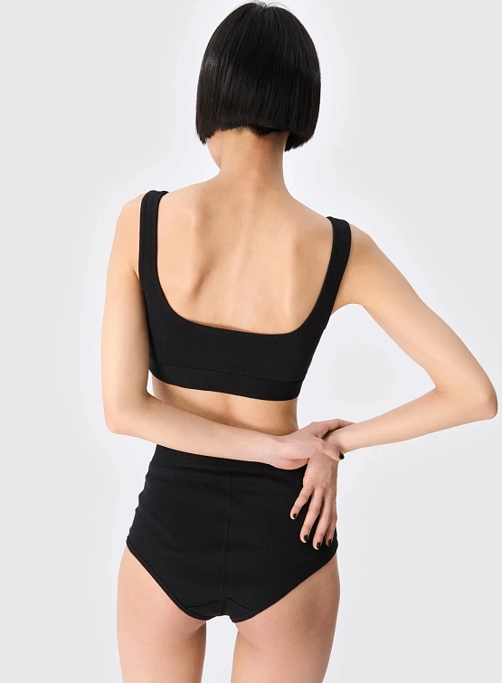 Бра Marine Serre Moon Logo Stretched Jersey Sport Bra Black