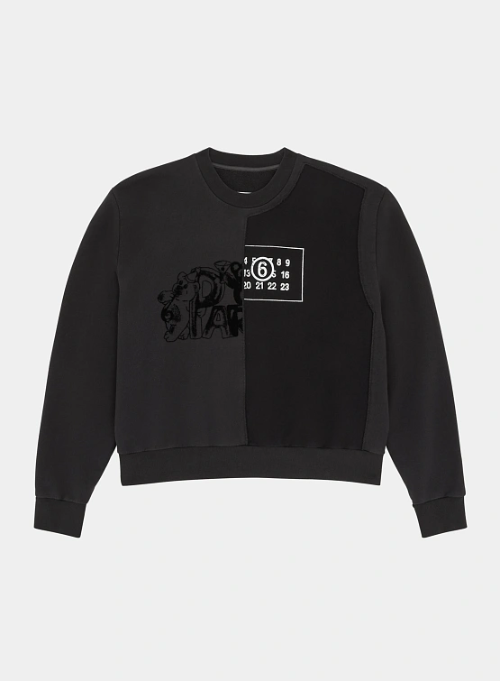 Женский свитшот MM6 Maison Margiela Split Numeric Black