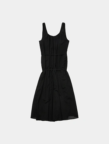 Женское платье AMOMENTO Neck Shirring Sheer Long Dress Black