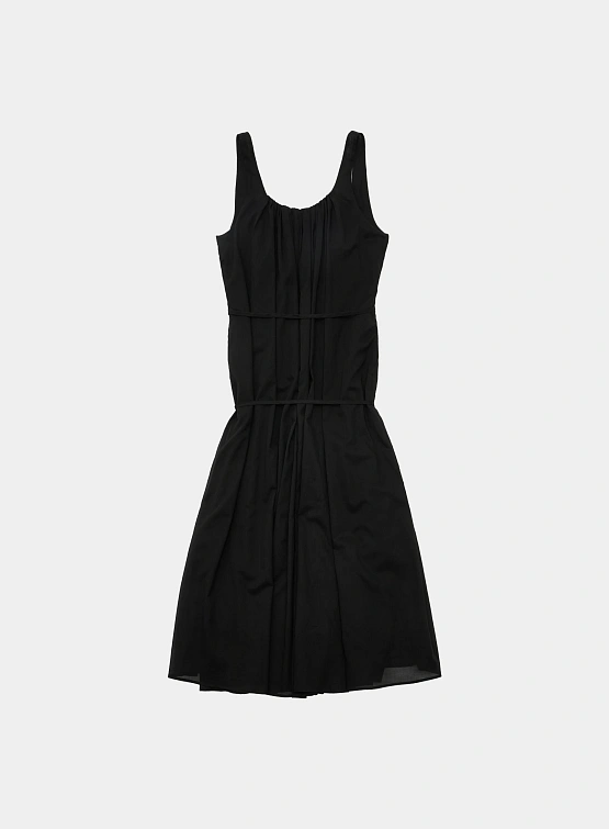 Женское платье AMOMENTO Neck Shirring Sheer Long Dress Black