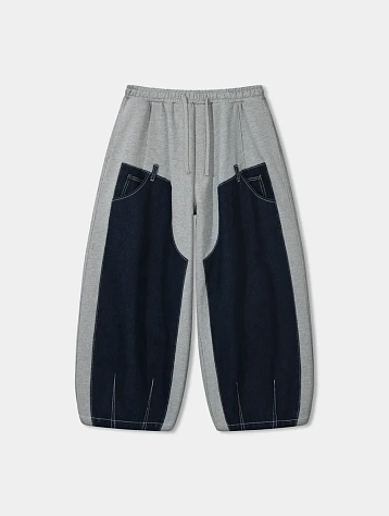 Брюки ANGLAN Denim Double Sweat Balloon Melange Grey