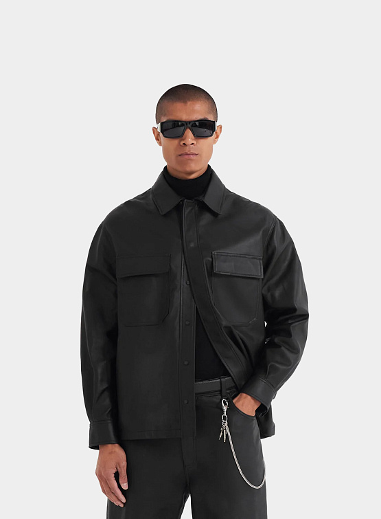 Овершот Represent Clo Leather Overshirt Black