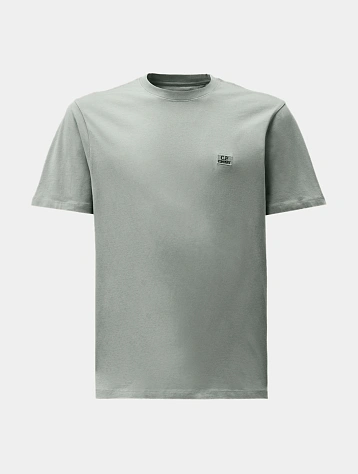 Футболка C.P. Company 30/1 Jersey Logo Patch Blue Fox