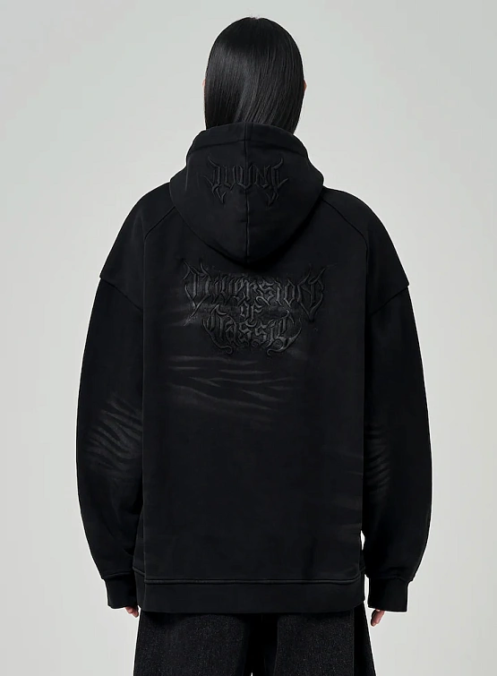 Худи JUUN.J Garment Dyed Graphic Embroidered Black