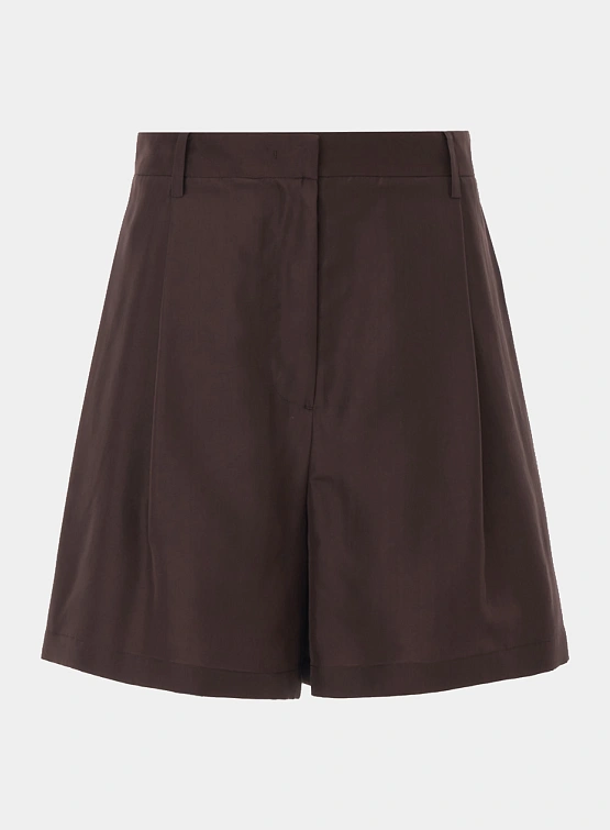 Женские шорты Recto Washed Habutai Silk Detail Shorts Brown