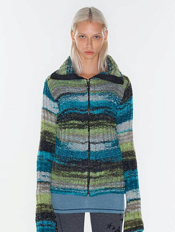 Женский свитер OPEN YY Multicolor Zip Jacket Green