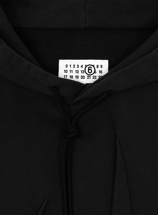 Женское худи MM6 Maison Margiela Pleated Jersey Washed Black