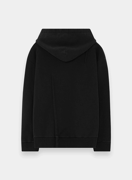 Женское худи MM6 Maison Margiela Pleated Jersey Washed Black