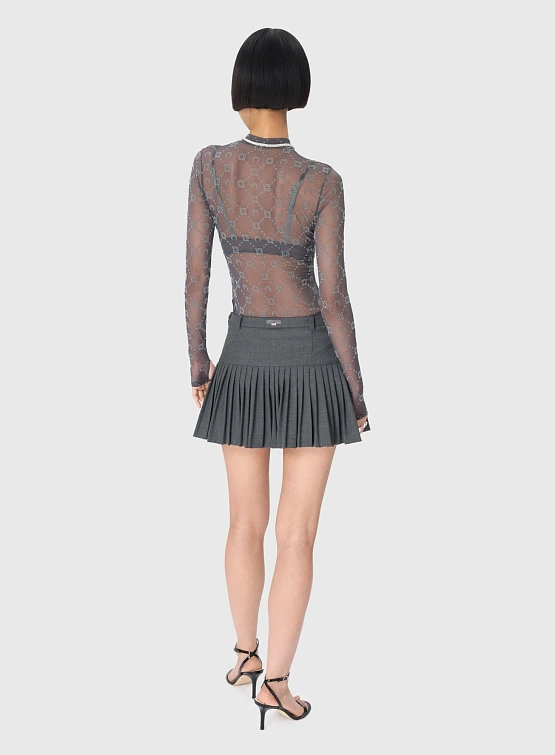 Женский лонгслив Marine Serre Recycled Mesh Second Skin Stone Grey