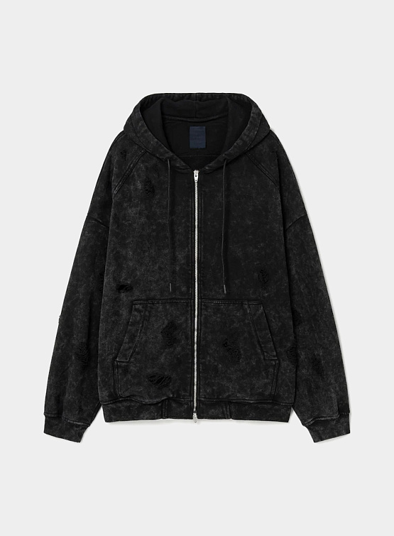 Зип-худи JUUN.J Cotton Dying Damaged Zip-up Gray Худи и