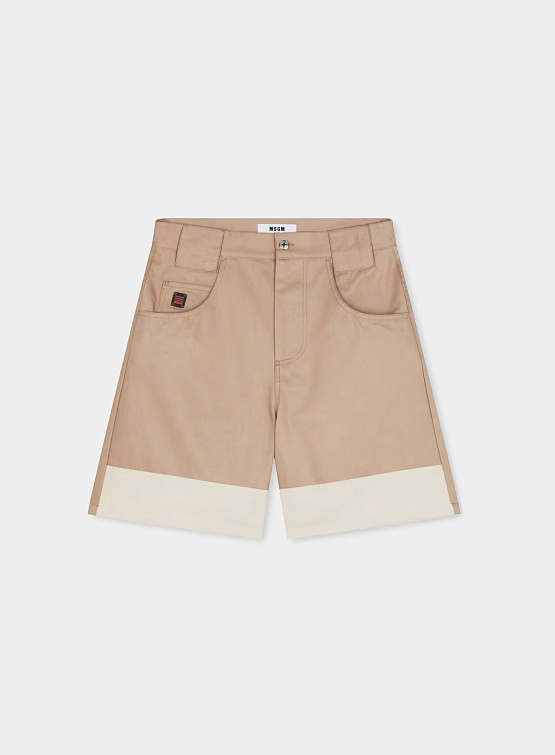 Шорты MSGM Cotton Gabardine Gesso
