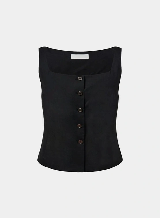 Женский жилет AMOMENTO Scoop Neck Two Way Black