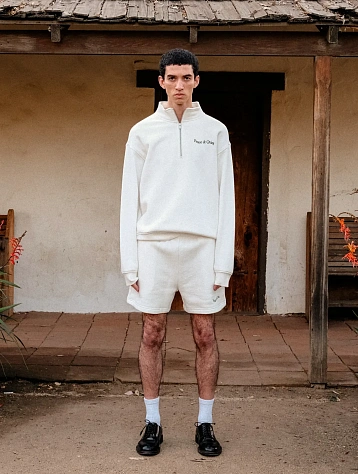 Халф-зип MUSEUM OF PEACE & QUIET Wordmark White