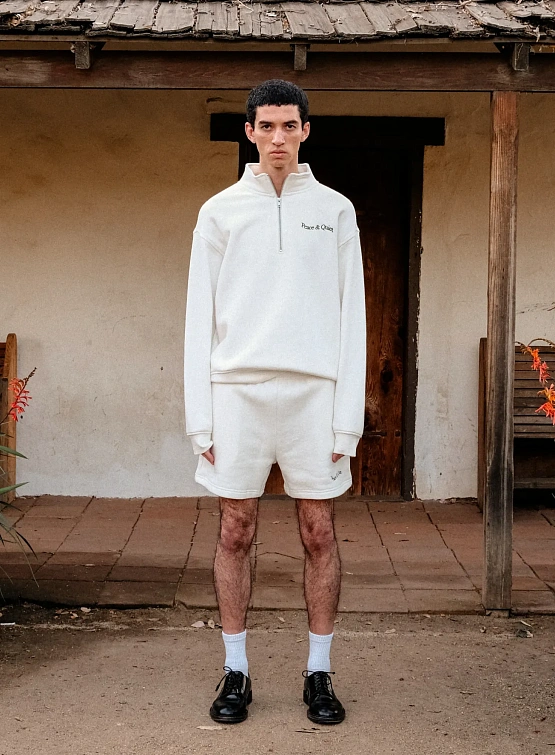 Халф-зип MUSEUM OF PEACE & QUIET Wordmark White