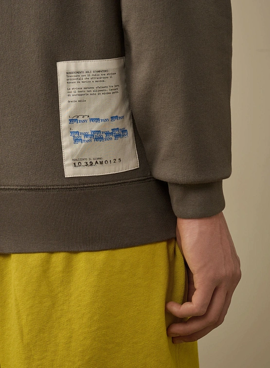 Свитшот C.P. Company Cotton Fleece Crewneck Smoked Pearl Grey