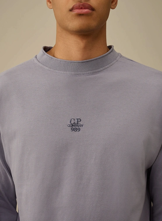 Лонгслив C.P. Company 20/1 Jersey Boxy Logo Lavander Violet