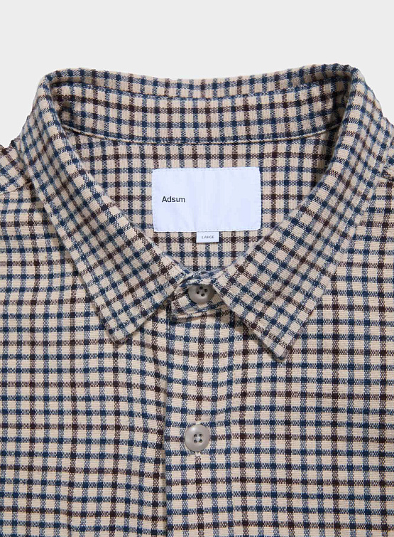 Рубашка Adsum Flat Hem Workshirt Check Beige