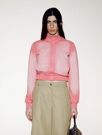 Женская толстовка на молнии OPEN YY Washed Baby Zipped Jacket Pink
