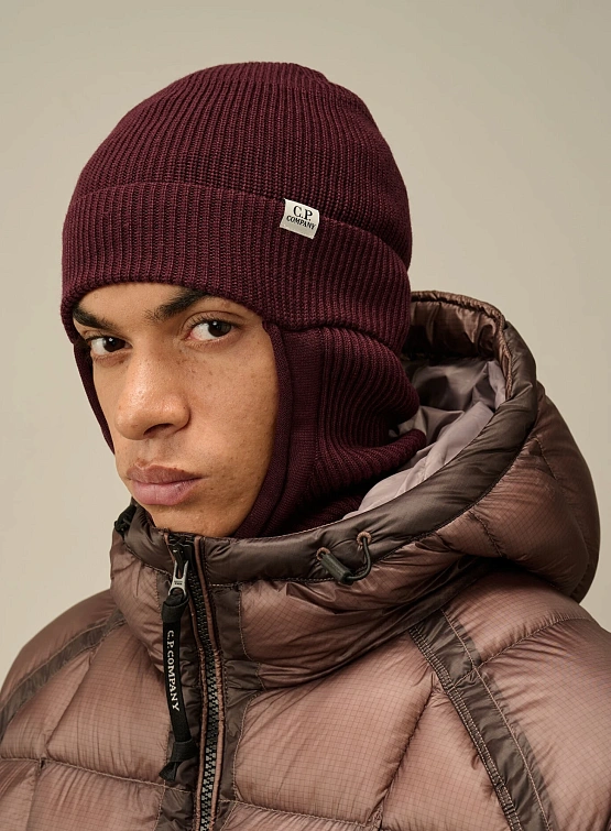 Балаклава C.P. Company Re-Wool Beanie Potent Purple