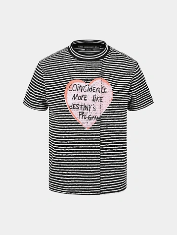 Футболка Andersson Bell Heart Message Stripe Crew Neck Black