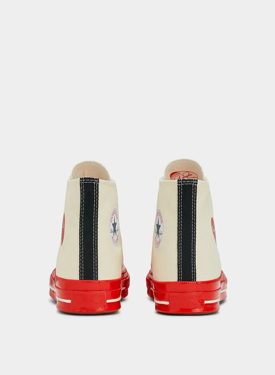 Кеды Converse x Comme des Garçons CDG PLAY Chuck 70 Hi Milk/Red