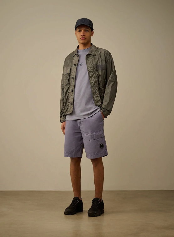 Лонгслив C.P. Company 20/1 Jersey Boxy Logo Lavander Violet