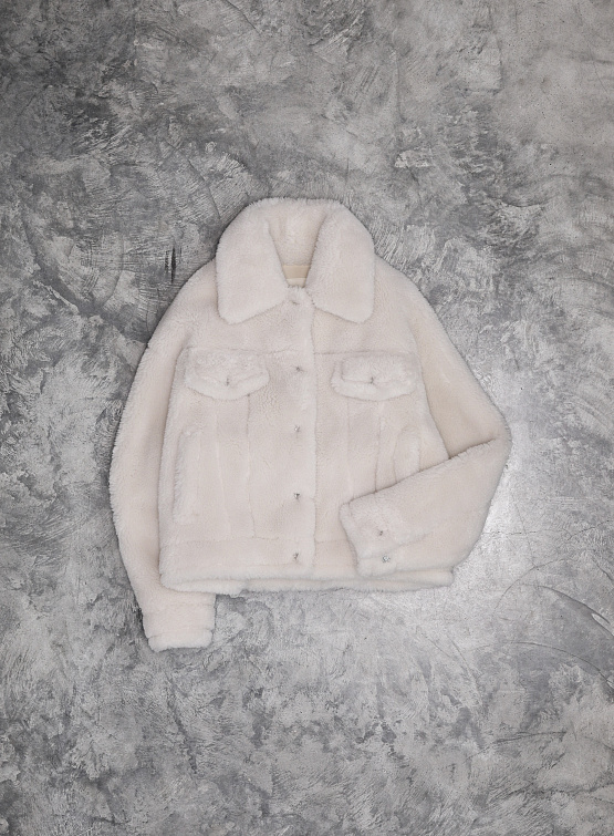 Женская куртка из шерсти System Tumble Fur Beige