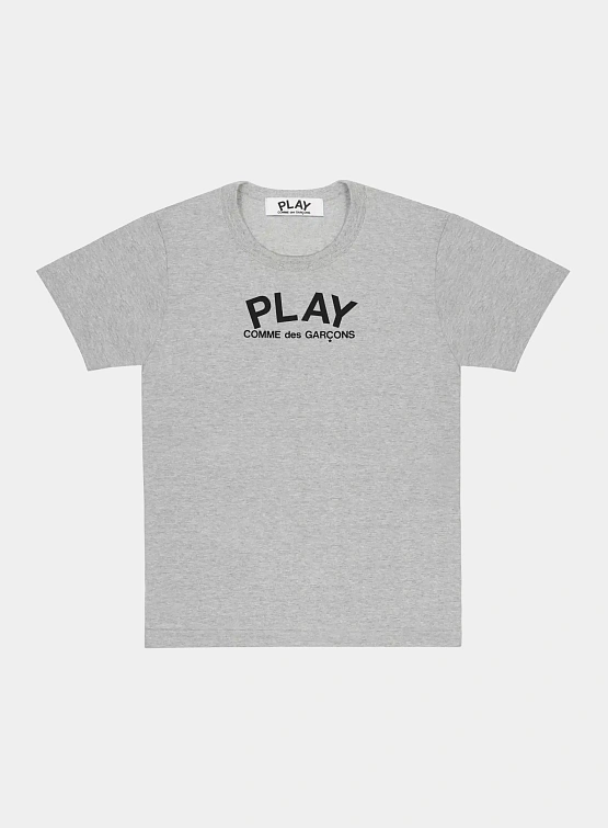 Футболка Comme des Garçons PLAY Front Logo Big Black Heart At Grey