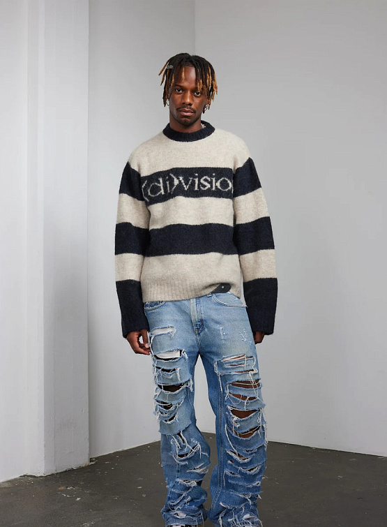 Свитер (di)vision Striped Logo Knit Black/White Stripe