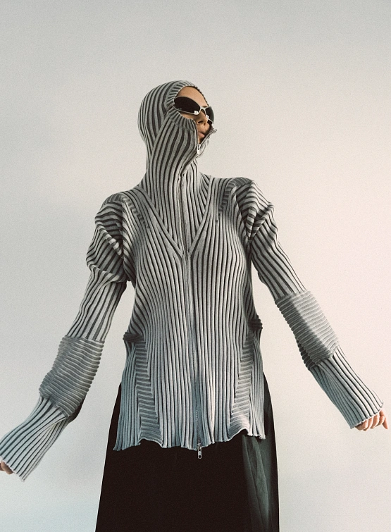 Кардиган LUEDER Healer Knit Zip Jacket Silver Grey