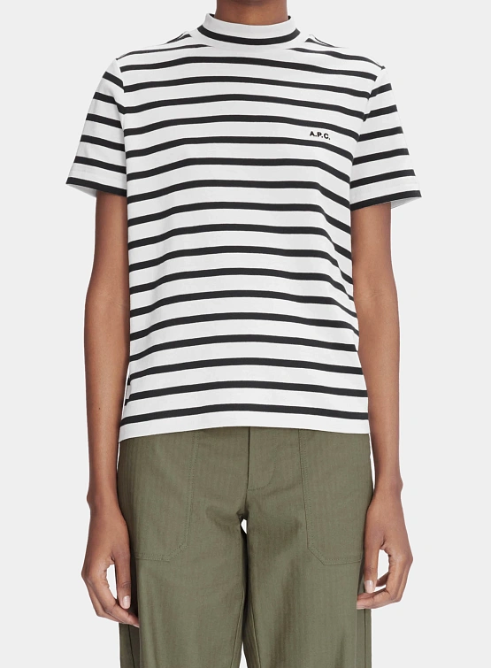Женская футболка A.P.C. Caroll Ecru/Noir