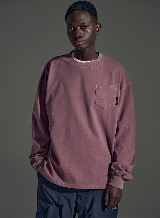 Лонгслив Uniform Bridge Dyeing Pocket Pigment Purple