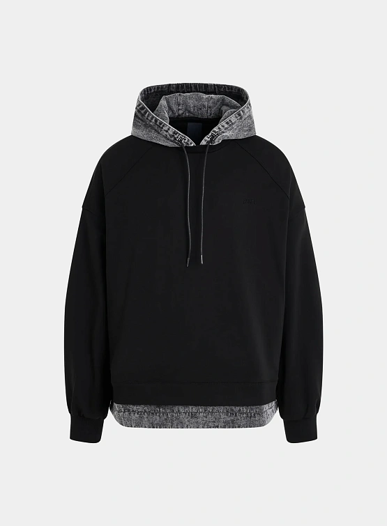 Худи JUUN.J Denim Layered Light Hoody Black