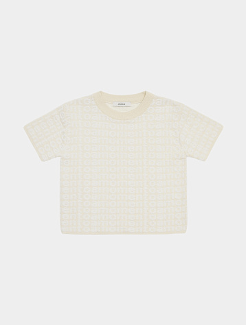Женская футболка AMOMENTO Boucle Logo Top Cream