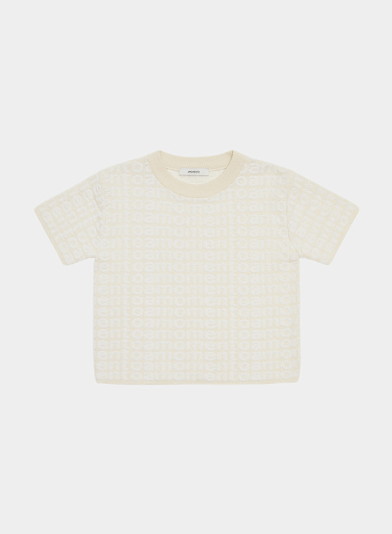 Женская футболка AMOMENTO Boucle Logo Top Cream