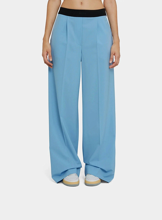 Женские брюки MSGM Lightweight Wool Blue