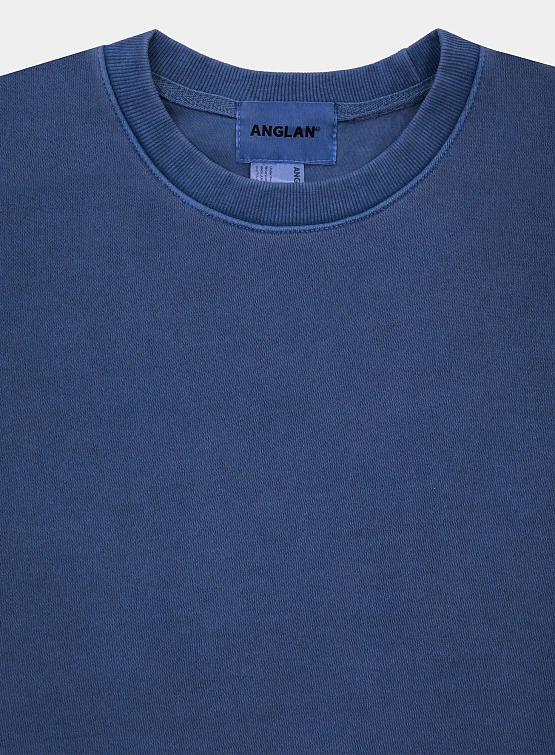 Свитшот ANGLAN Reversible Pigment Two Layer Washed Blue