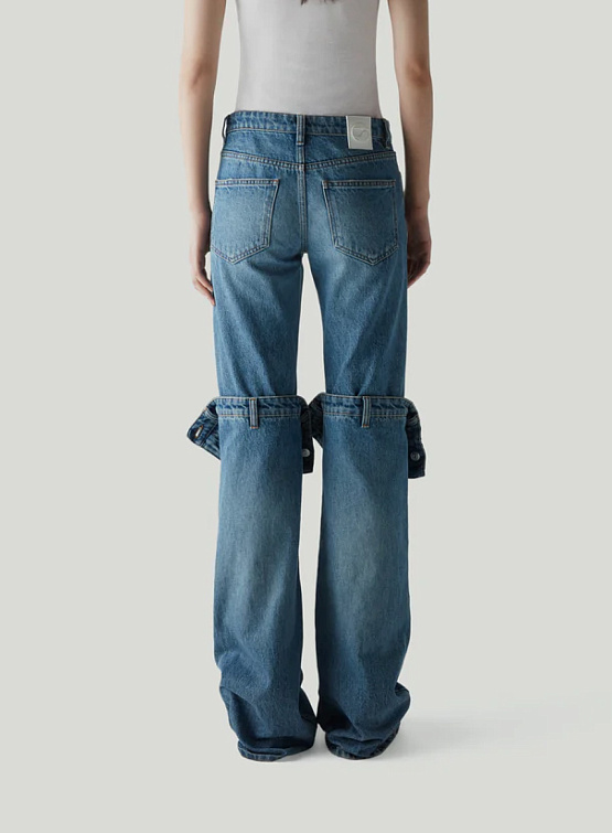 Женские джинсы Coperni Open Knee Jeans Washed Blue