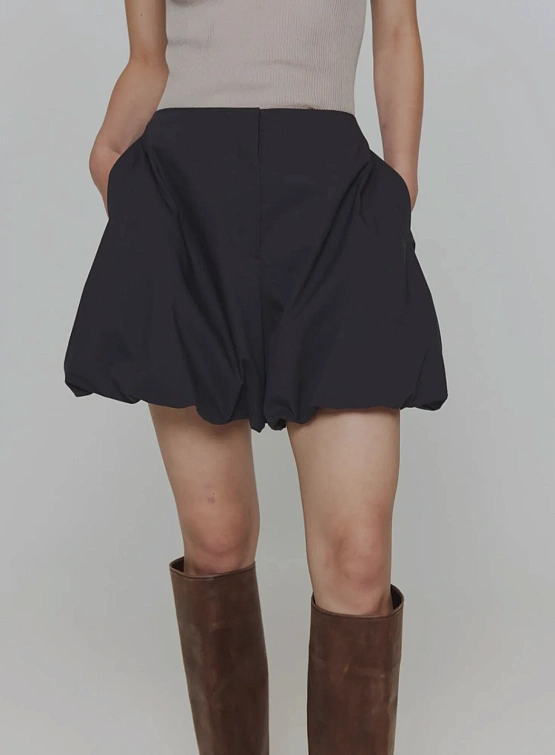 Женские шорты AMOMENTO Cotton Volume Shirring Charcoal