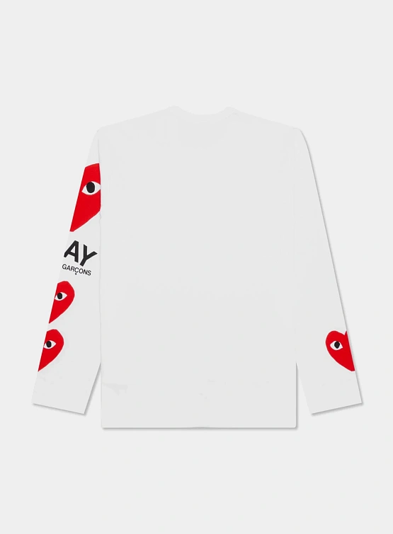 Лонгслив Comme des Garçons PLAY Play 3 Heart White